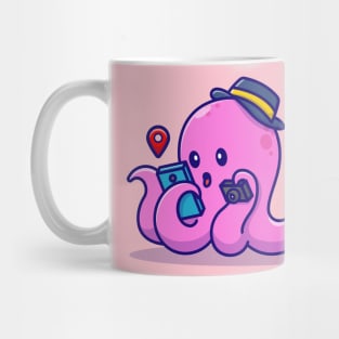 Cute Octopus Traveling Cartoon Mug